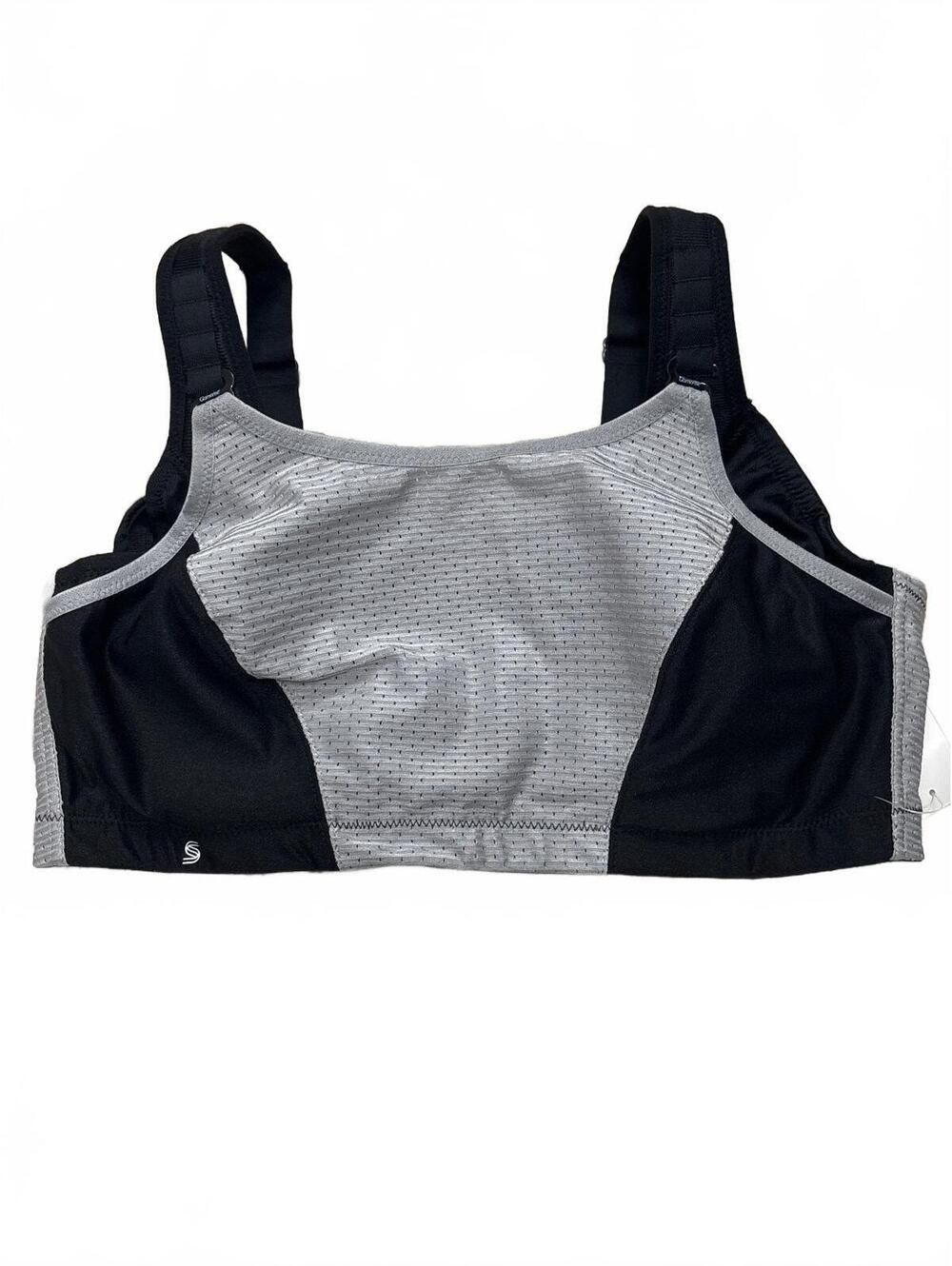 Glamorise Sport Black and Gray Full Coverage Sports Bra Size 40D